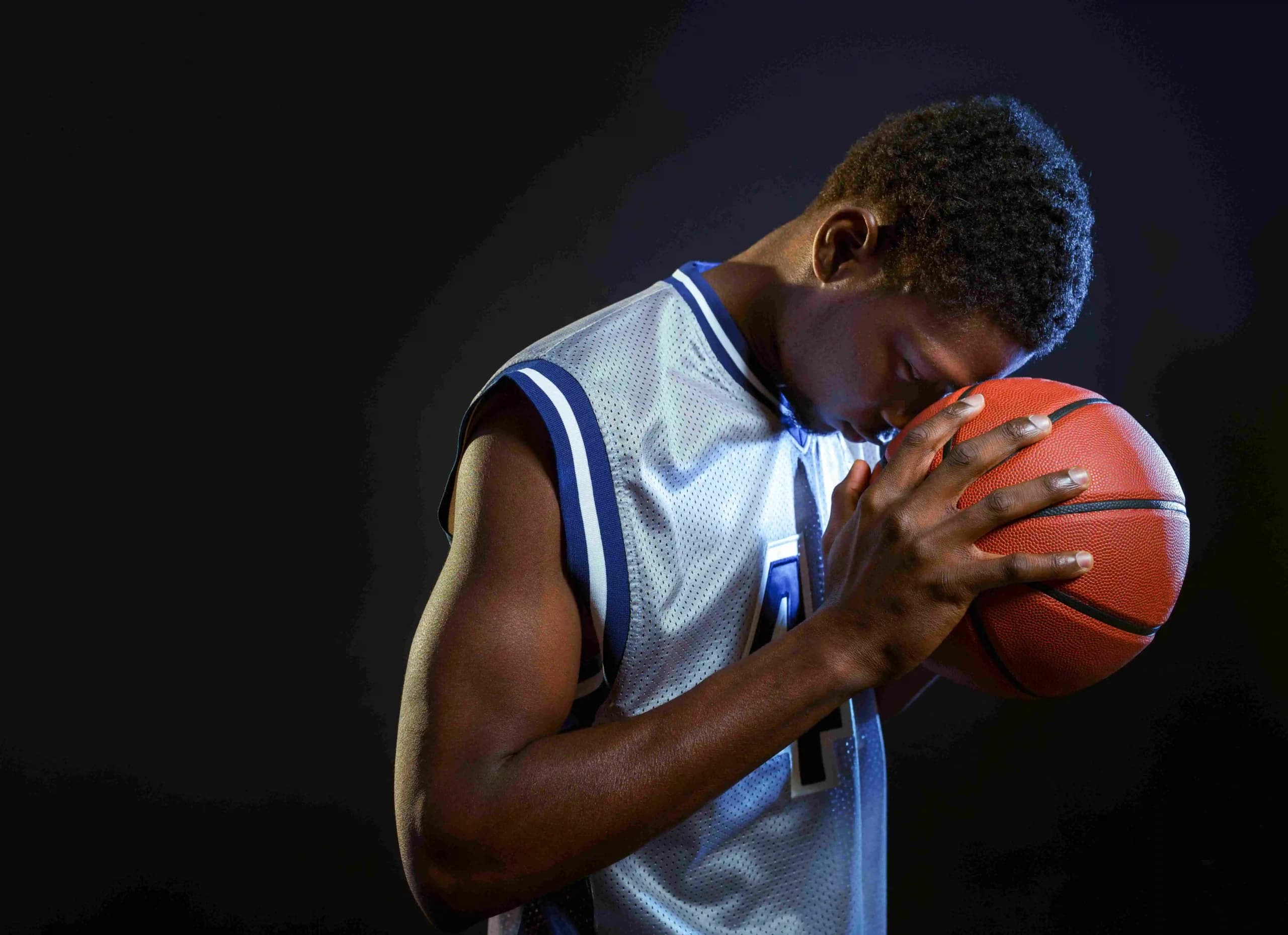 Athlete in deep mental focus
