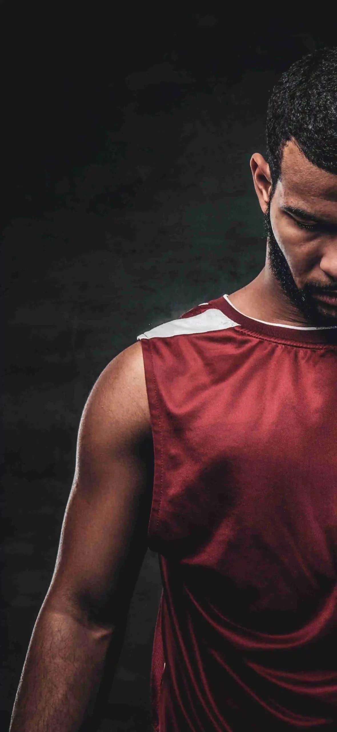 Athlete in composure and focus